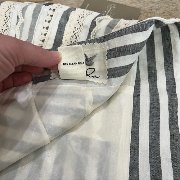 Anthropologie Tabitha Striped Lace Trim Pencil Skirt - Size 6 - Picture 8 of 12